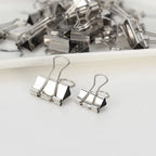 10PCS/Set Metal Paper Clip 15 19 25 32mm Foldback Metal Binder Clips Silver Grip Clamps Paper Document Office School Stationery