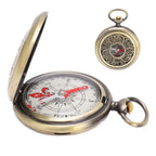 Brass Material Portable Pocket Compass Copper Gold Color Outdoor Compass Retro Style Luminous Display Camping Compass