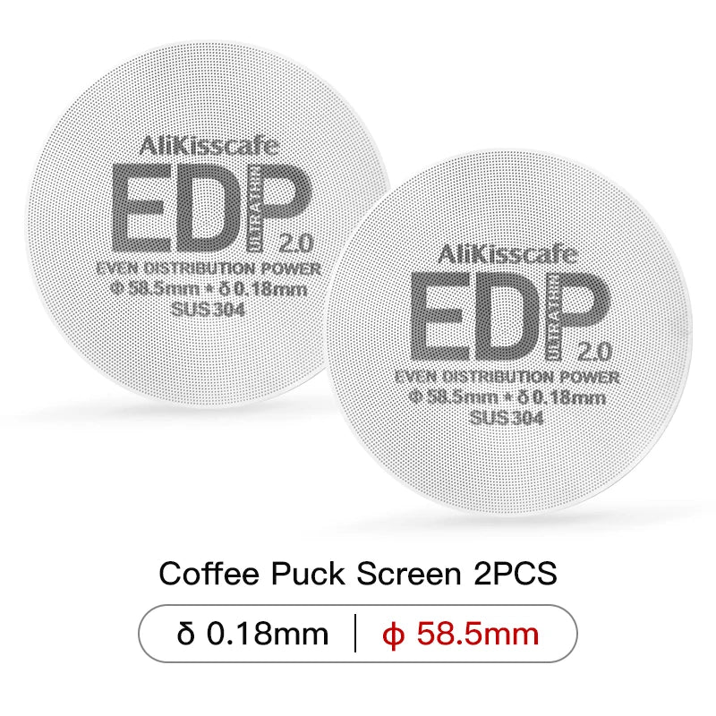 Alikisscafe Espresso Puck Screen 0.2mm Thickness 51mm 53.5mm 58.5mm Reusable Stainless Steel Heat Resistant Mesh Barista Tools