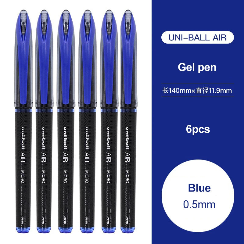 3/6pcs Japan Uniball Gel Pen AIR Straight Liquid Signature Pen UBA-188 Black Technology 0.5/0.7mm Free Writing School Supplies