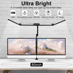 28.2" Large Transformable LED Desk Lamp with Clamp, Architect Ultra Bright 24W Light, Auto Dimming and Sensor Design for Office