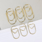 50/100Pcs 20mm Mini Metal Paper Clip Gold Heart Shape Clip Bookmark Binder Invoice PaperClips Office Supplies Student stationery