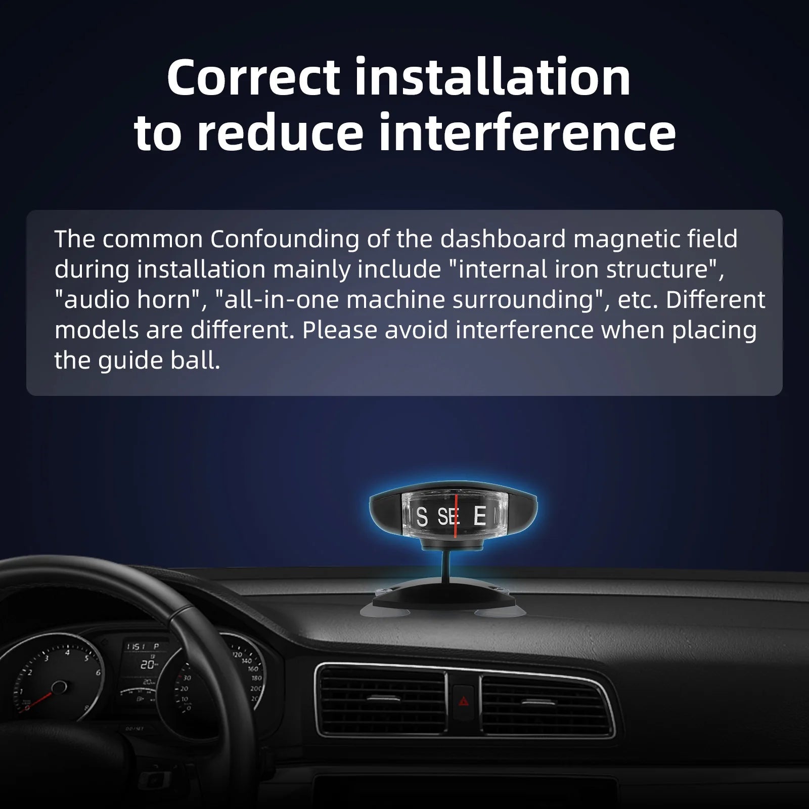 Multifunctional Compass Portable Compact Navigation Device Universal Outdoor High Precision Compass For Car Boat Moto Bicycle