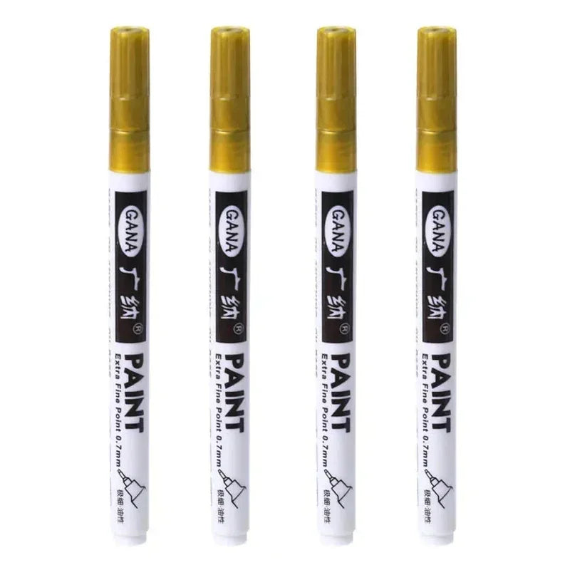 4Pcs/set Oil Based White Black Permanent Paint Markers Pens 0.7mm Extra Fine Waterproof, for Rock Painting, Wood, Metal, Canvas