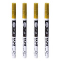 4Pcs/set Oil Based White Black Permanent Paint Markers Pens 0.7mm Extra Fine Waterproof, for Rock Painting, Wood, Metal, Canvas