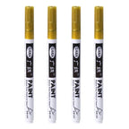4Pcs/set Oil Based White Black Permanent Paint Markers Pens 0.7mm Extra Fine Waterproof, for Rock Painting, Wood, Metal, Canvas