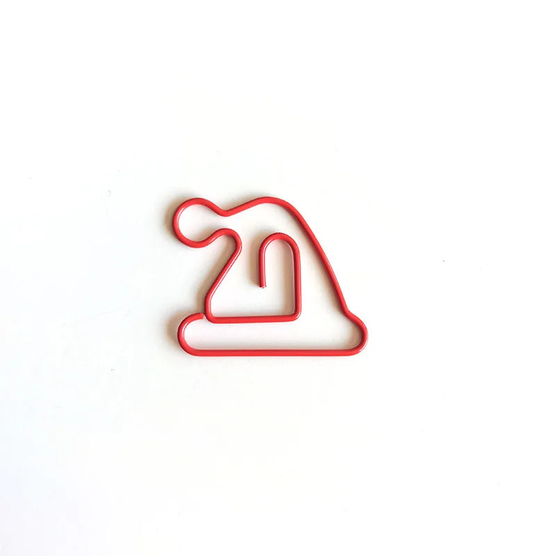 50/30pcs Christmas Tree Metal Material Bell Elk Shape Paper Clips Funny Kawaii Bookmark Office School Stationery Marking Clips