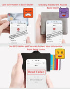 Rfid Credit Card Holder Luxury Split Leather Wallet Men Metal Slim Thin  Minimalist Wallet Bank Cardholder Case Travel Wallet