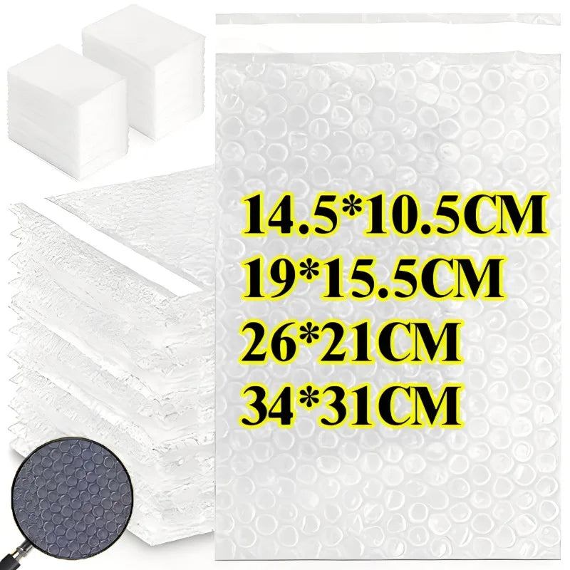 10-30Pcs Transparent Plastic Bubble Envelopes Bag Waterproof Adhesive Self Seal Packing Bag Mailers Shipping Envelope Storage