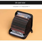Multi Slot Card Holder Vintage Small Wallet Women Men Business Bank Credit Card Bag Male Coin Pouch Solid Leather Zipper Wallet