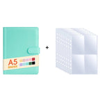 A5 Notebook Photocard Binder with 10 Pockets Sleeves, 6 Ring  PU Leather Binder Loose Leaf Personal Organizer Photo Binder Book