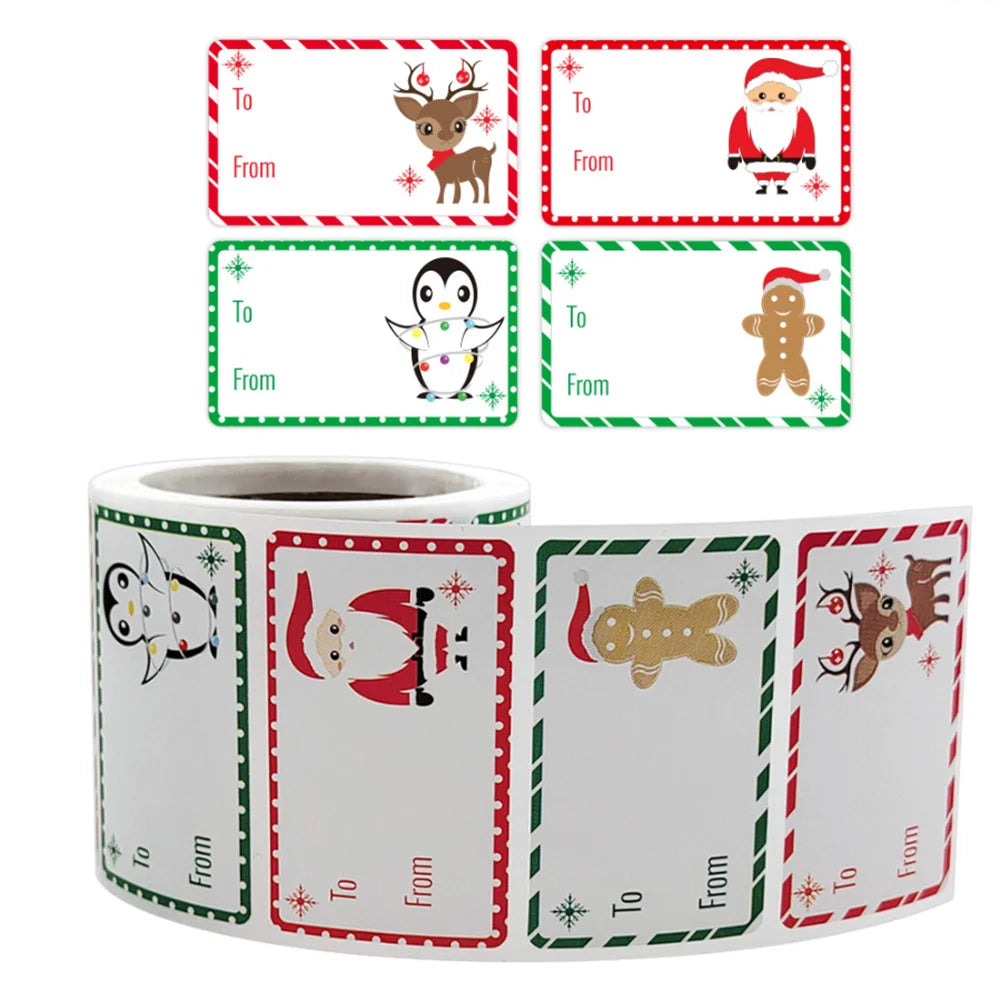 250 Pcs Christmas Tags Self Adhesive Gift Tags for Xmas Presents Christmas Name Labels Stickers for Wrapping Paper Birthday