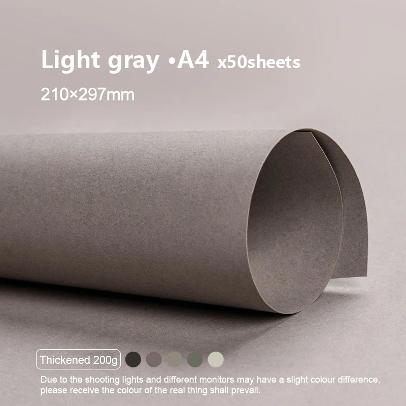 A4 Colored Cardstock 50sheets Thickened Hard Paper 200 gsm Card Stock Colorful Drawing Paper for DIY Art Card Making Scrapbook