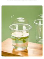 U Shaped Disposable Cold Drinks Plastic Cup 90 Caliber PET Material Transparent Coffee Cups with Lid Sealed Milk Tea Tumbler