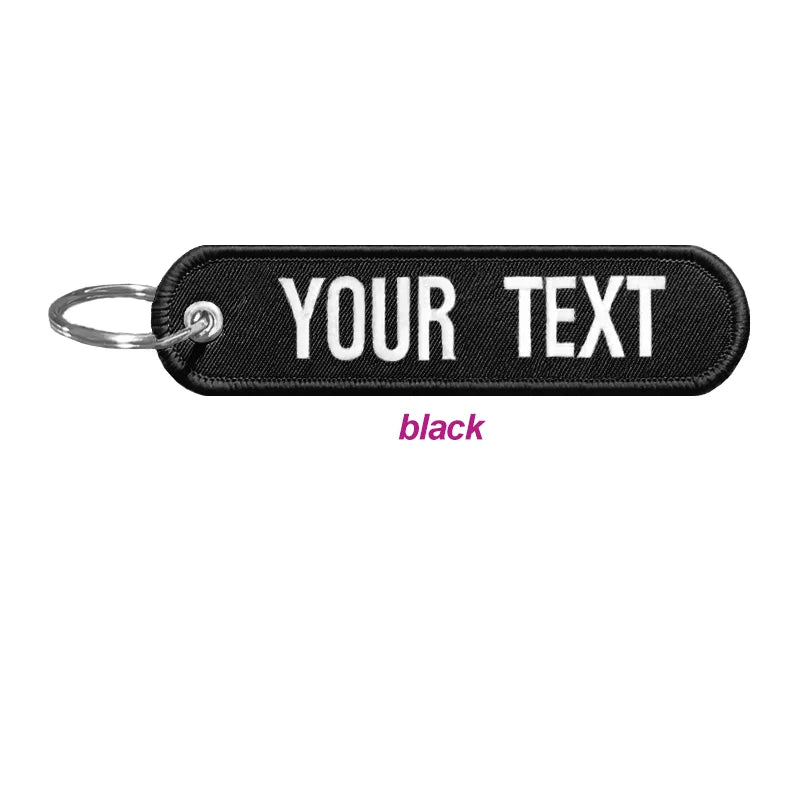 Personalized Keychain with Name Patch, Embroidery Text, Key-Ring Accessory for a Tag Customized Gift