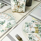 Eucalyptus Napkins Disposable Hand Towels for Bathroom Sage Green Leaves Gueay Dinning,Beverages or Cocktail Disposable