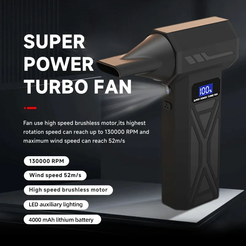 Powerful Air Blower 130000RPM Turbo Jet Blower Brushless Vacuum Cleaner For PC/Keyboard/Home/Car Cleaning Air Duster Fan Blower