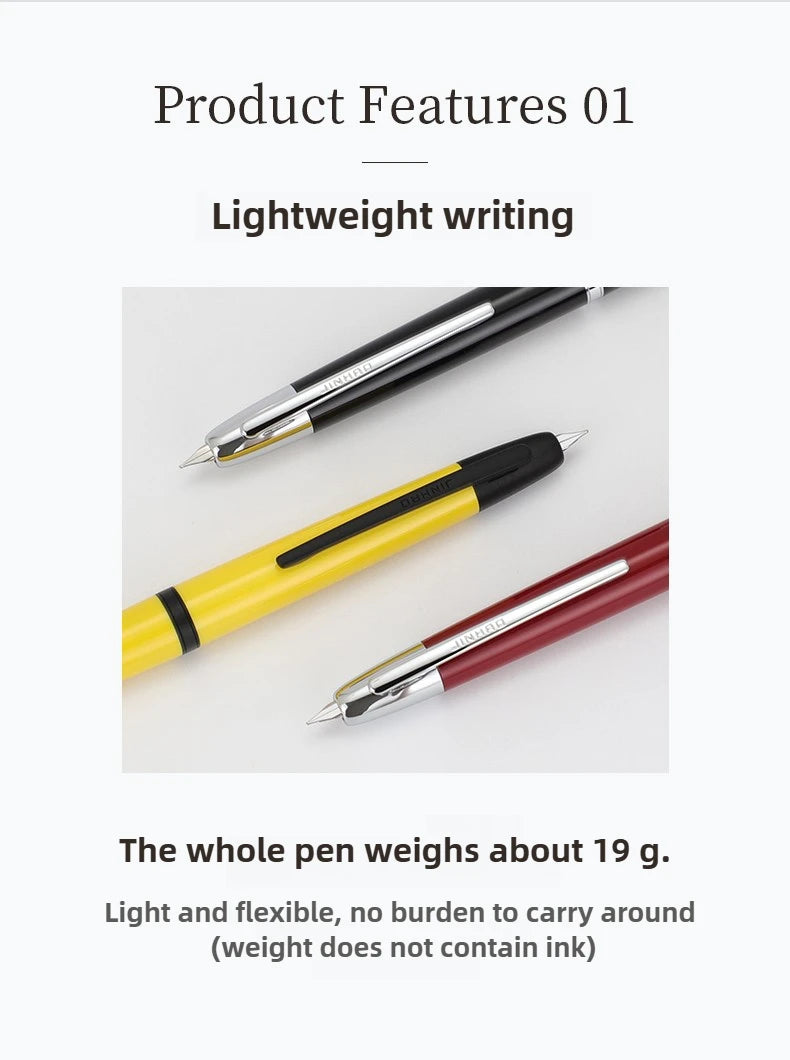 JINHAO 20 Press Fountain Pen Retractable EF/F Nib Plastic With Clip School Supplies PK 10 A1 Stationery Writing Ink Converter