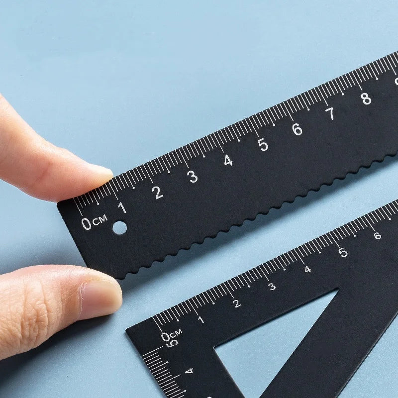 4pcs Metal Ruler Set - 6 Colors Maths and Drawing Tools, Drafting Rulers for Students and Designers