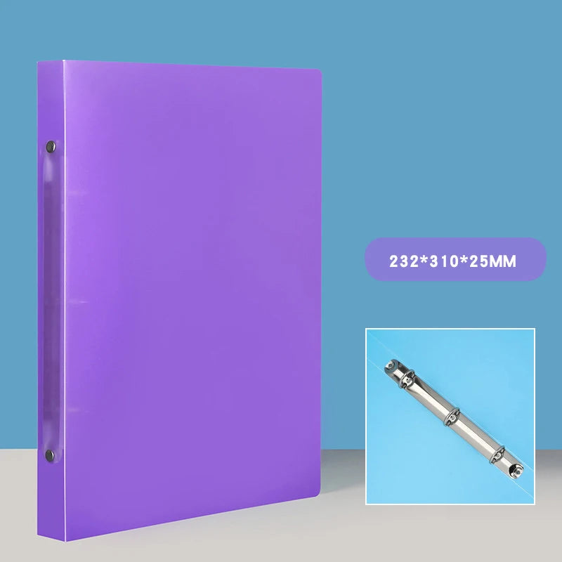 1PCS A4 Perforated Folder Candy-Colored Transparent O-shaped 2-hole, 3-hole, 4-hole Waterproof File Folder Binder