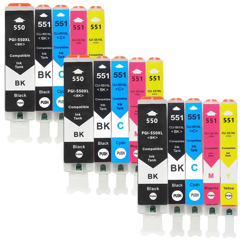 PGI550 CLI551 Compatible Ink Cartridges PGI-550 CLI 551 PGI-550 CLI-551 For Canon MG6350 MG7150 IP8750 Ip7250 Printers