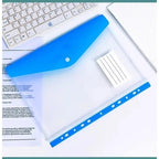 Pack of 6 A4 Plastic Covers with 11 Holes Adhesive Closure Compatible with 2/3/4 Rings for School And Office Supplies