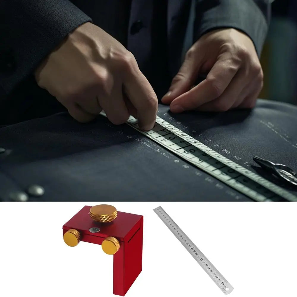 Professional T-Type Woodworking Scriber Precision Marking Gauge Scribing Positioning Block Adjustable Alloy Scribing Ruler DIY