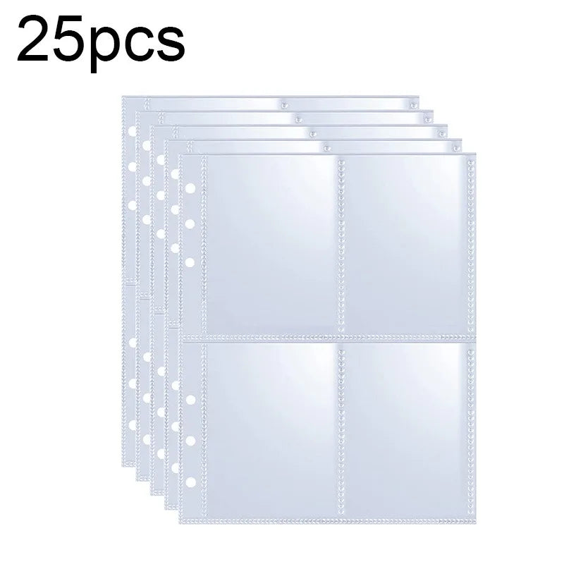 A5 Notebook Photocard Binder 25pcs Page(4 Grids)  PU Leather Loose Leaf Organizer Photo Binder Book Kpop Photo Albums Idol Cards