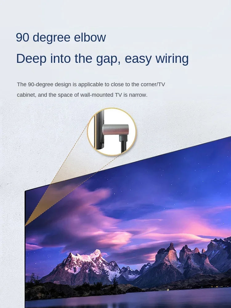 8K 90 degree HDMI-Compatible 2.1V Cable Cord 8K 60Hz 4K 120Hz 48Gbps EARC ARC HDCP Ultra High Speed HDR for Projector PS4 PS5