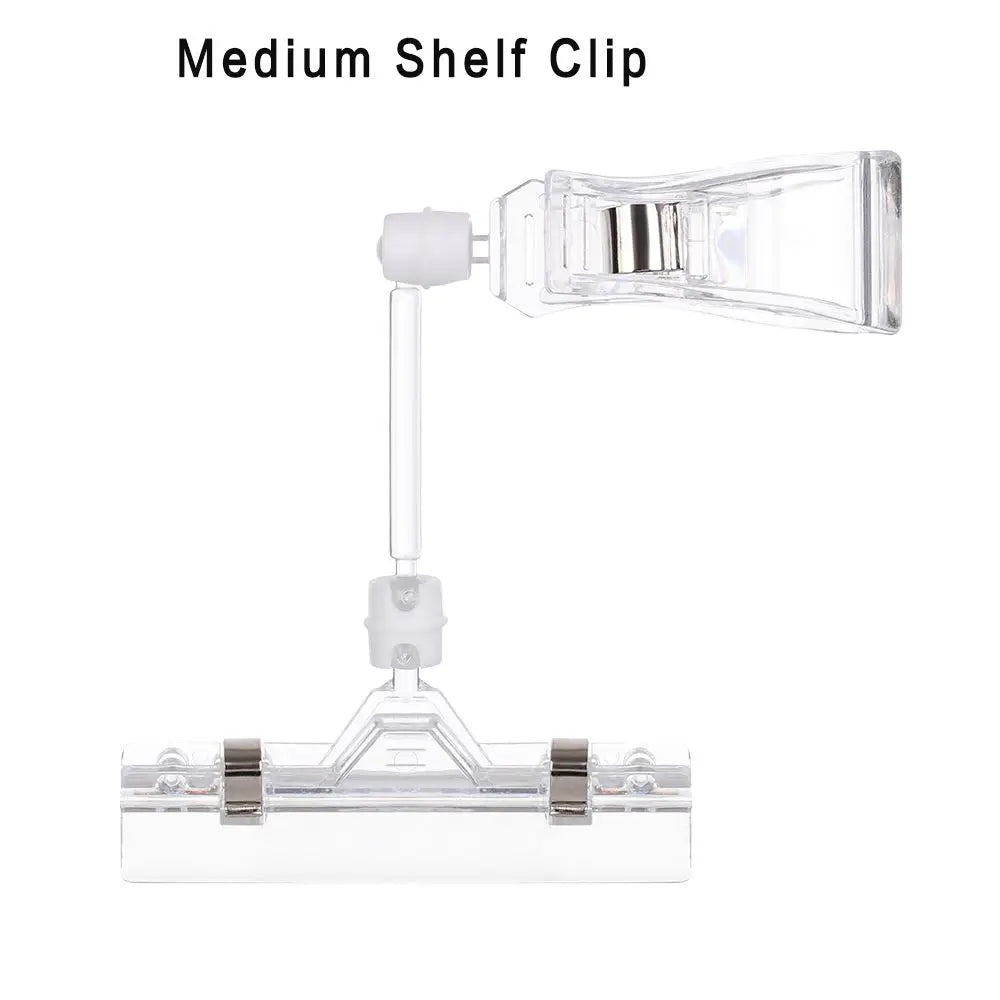 Transparent Clip Plastic Double Clip Adjustable Sign Card Display Holder Advertising Folder Clamp Office School Binding Supplies