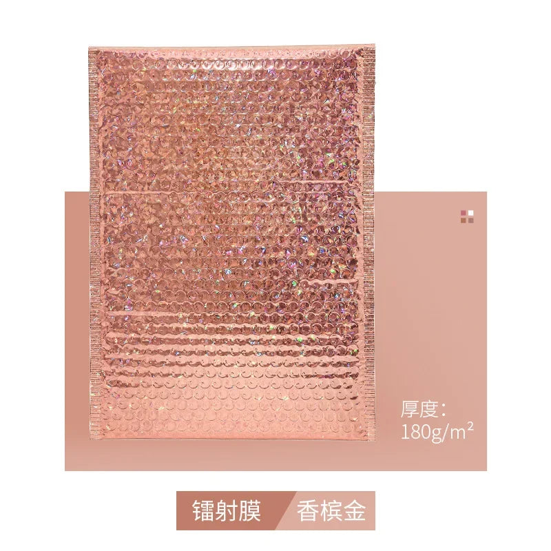 10Pcs/Lot Bubble Mailers Aluminized Bags Laser Envelope Self Seal Postal Gift Packaging Bags Book Shipping Package Colorful Bags