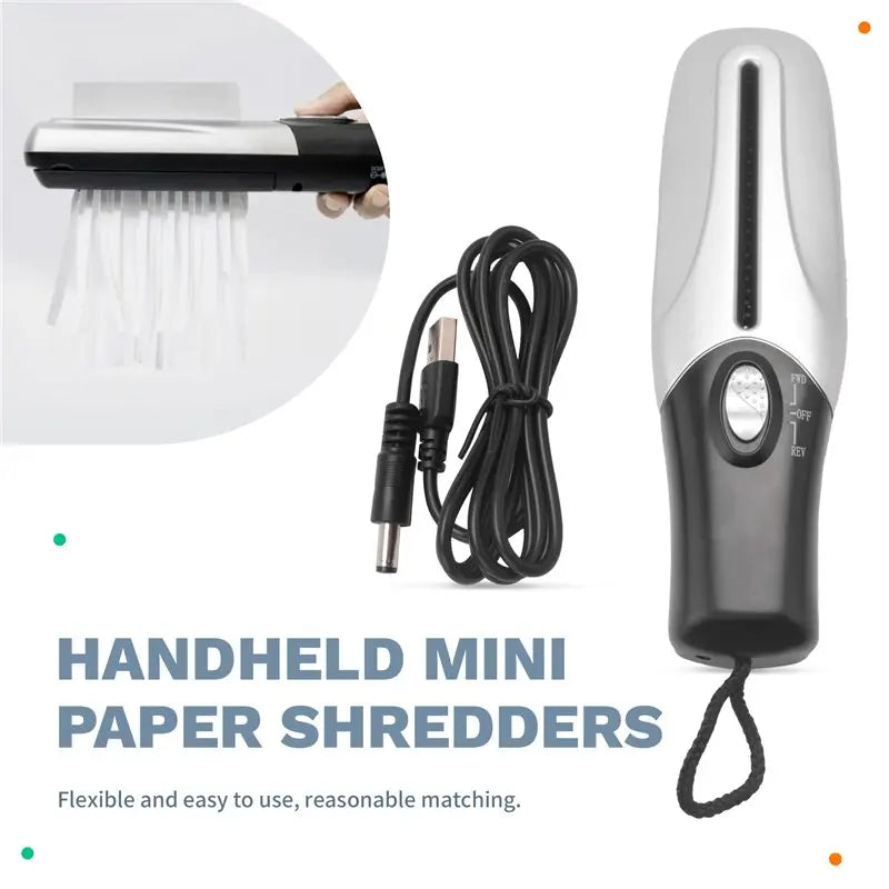Usb Portable Paper Shredder Multifunctional Mini Electric Paper Shredder Document Strip Cutter Office Stationery User-Friendly