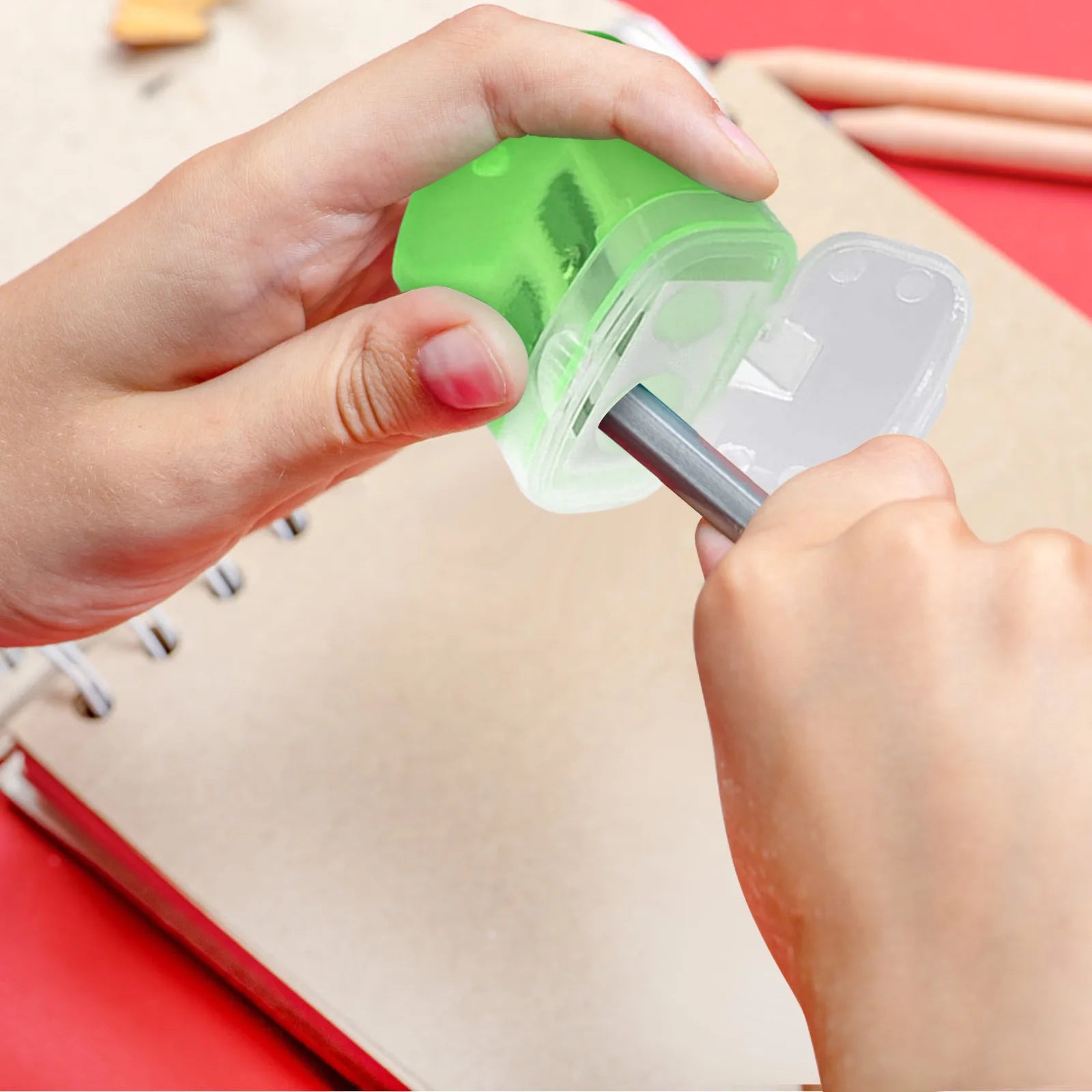 A color random student two-hole pencil sharpener for children's school supplies - a must-have for starting school