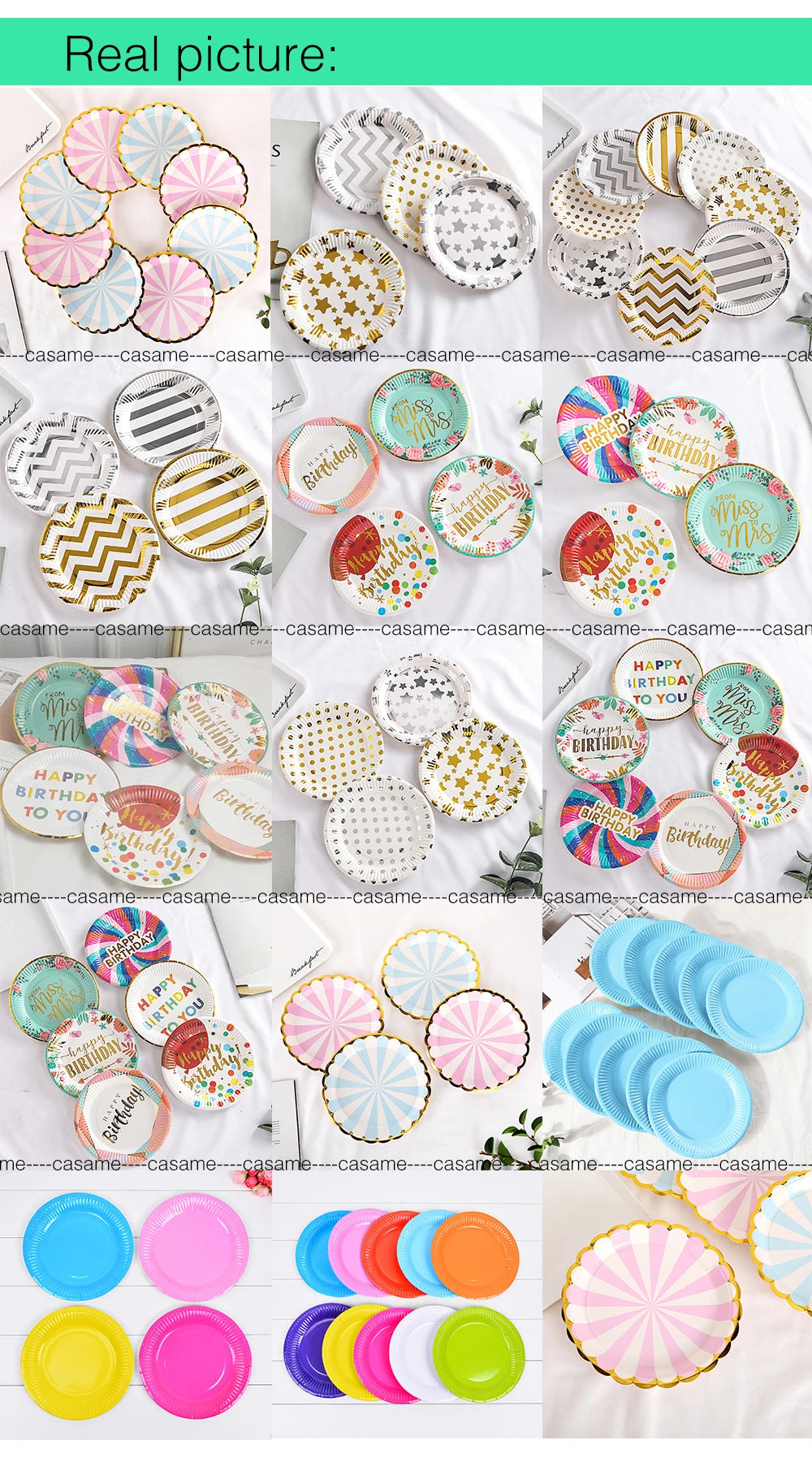 Pink Blue Stripe Dot Disposable Tableware Sets Paper Cups Plate Straws Fork Disposable Sets Wedding Birthday Party Decorations