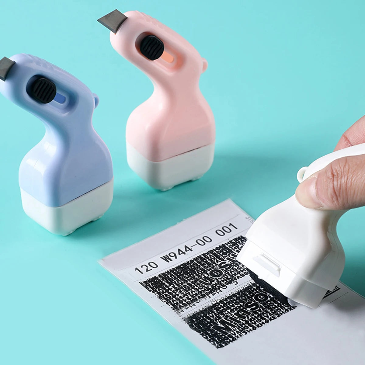 1PC Hand-held Rolling Garbled Security Stamp, Suitable for Express Unpacking and Personal Privacy Information Graffiti Stamp