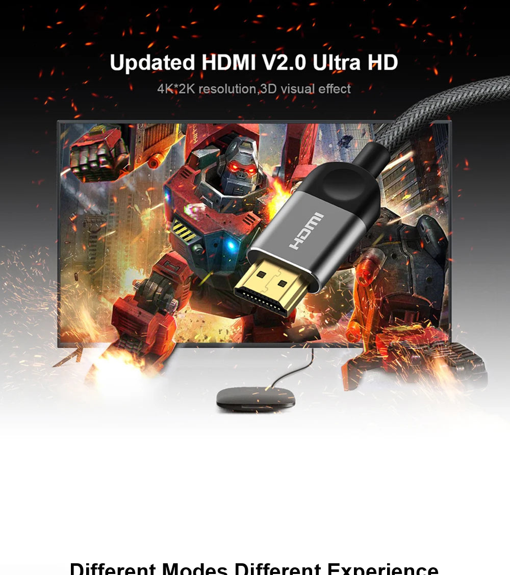 QGEEM HDMI-Compatible Cable HDMI to HDMI 2.0 Cable 4K for Xiaomi Projector Nintend Switch PS4 Television TVBox xbox Cable HDMI