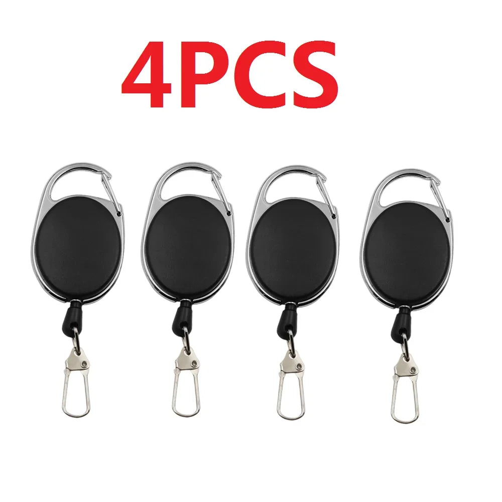 1/3/5/10Pcs Fly Fishing Key Ring Retractor Tool Retractable Keychain Reel Badge Holder Fishing Tackle