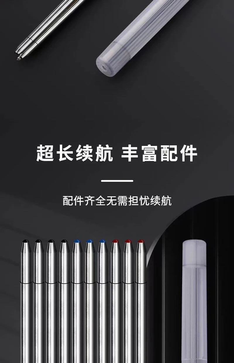 4 In 1 Multifunction Luxury Pen, 0.7mm 3 Color Ballpoint 0.5mm Mechanical Pencil, Gravity Sensor Metal Retractable Pens Długopis