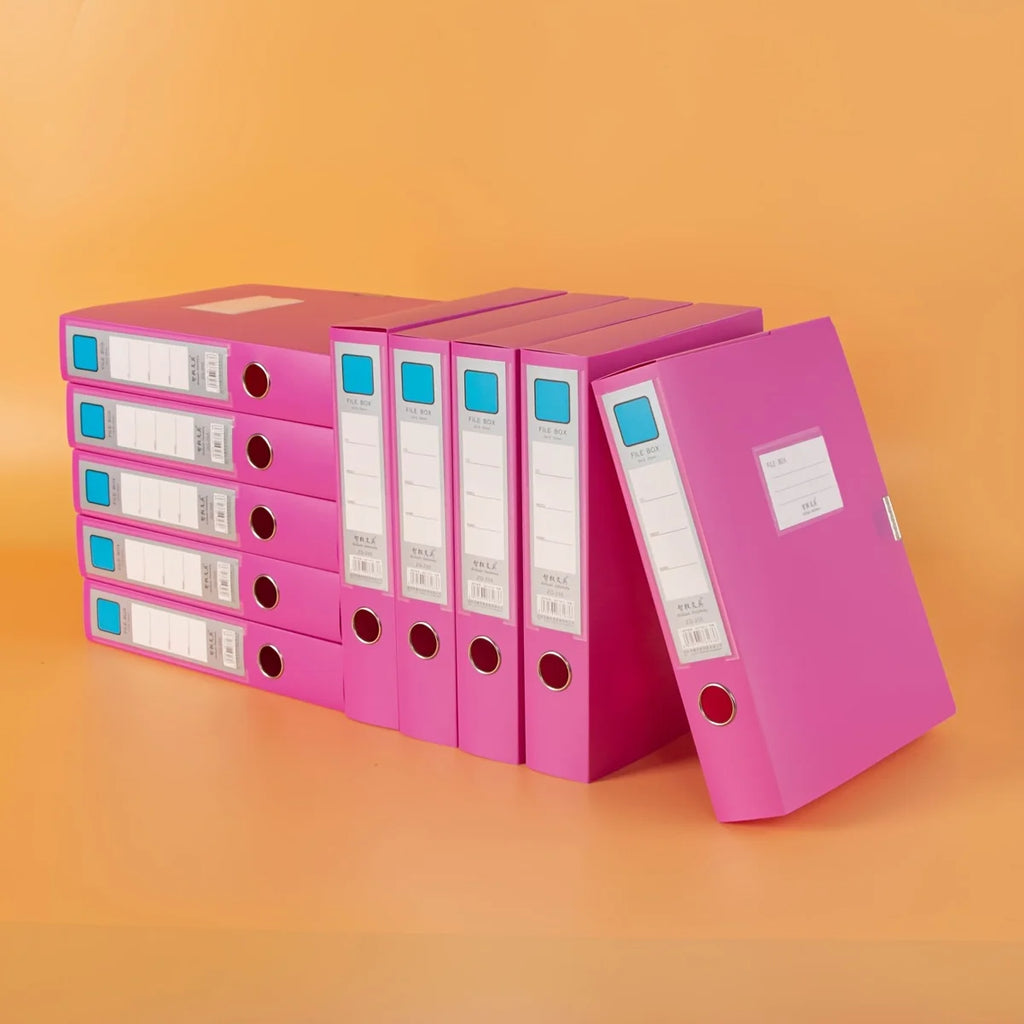 10pcs A4 Colorful File Boxes - Durable Thick Plastic Document Organizers for Contracts, Accounting Receipts & Office Supplies