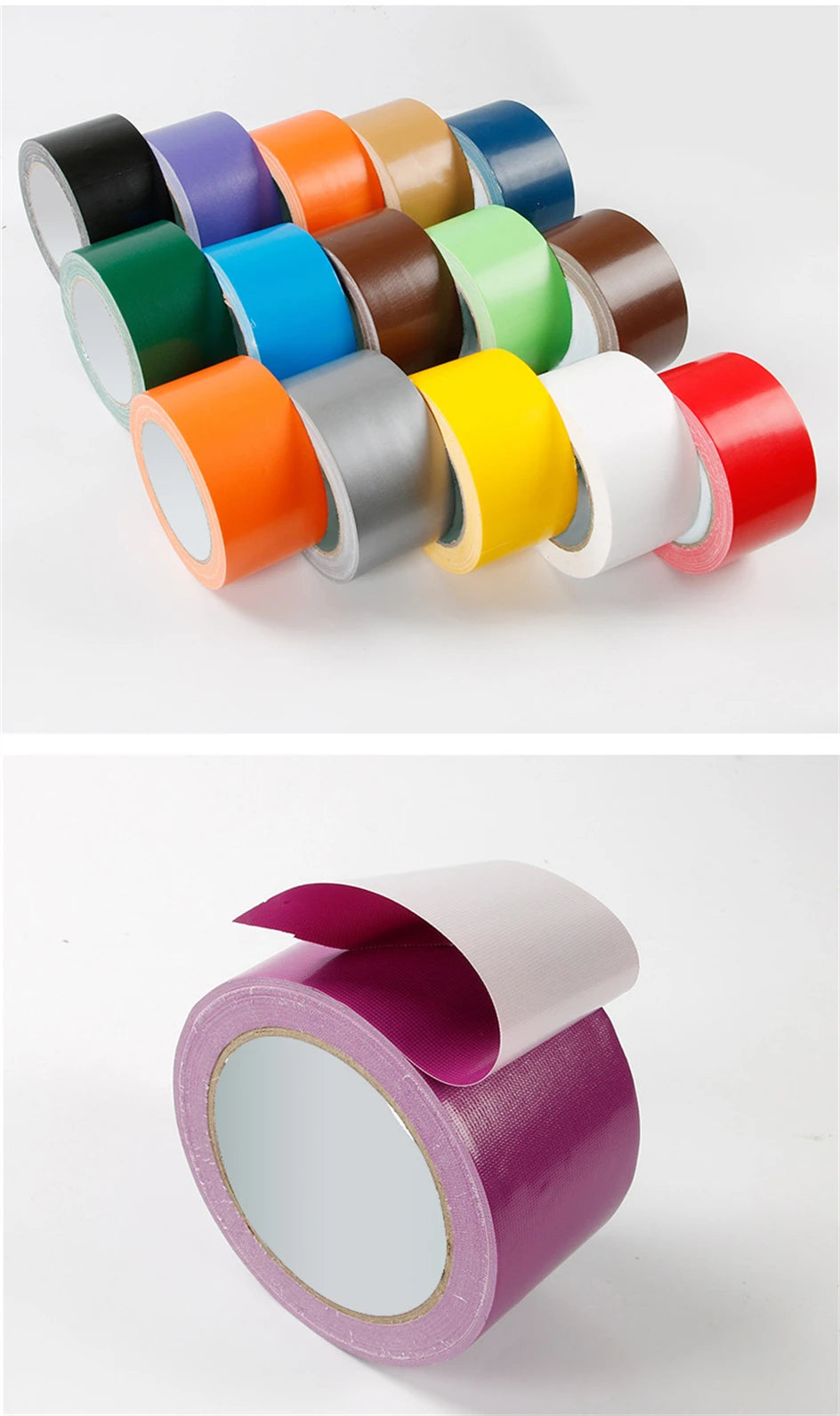 4.5cm*10m Colored Extra Strong Self-adhesive Tape Waterproof Heavy Duty No Residue Craft Duct Tape for DIY Art Packaging Coding