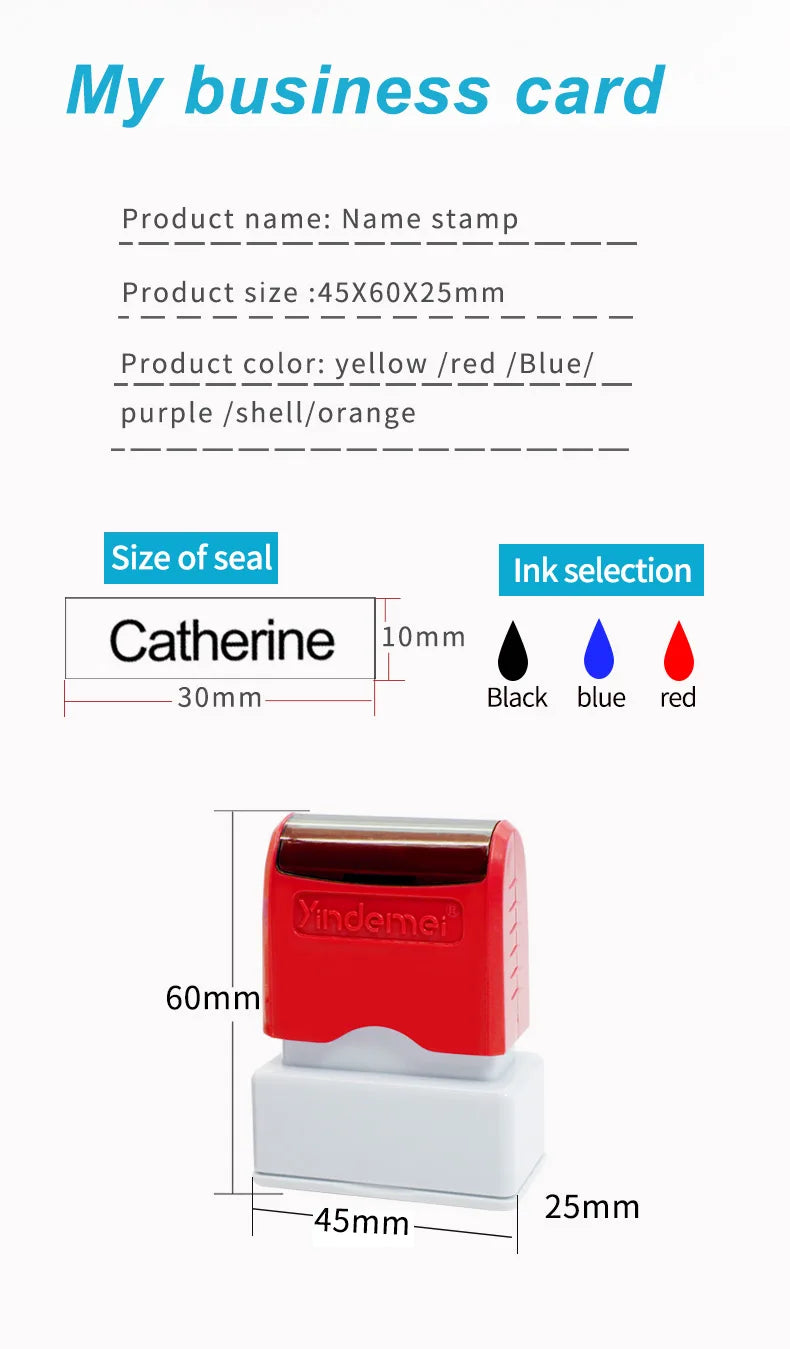 Custom Teacher Name Ink Stamp Signature Calligraphy Selfing-Inking Personalized Letter Stamp For School Student Child