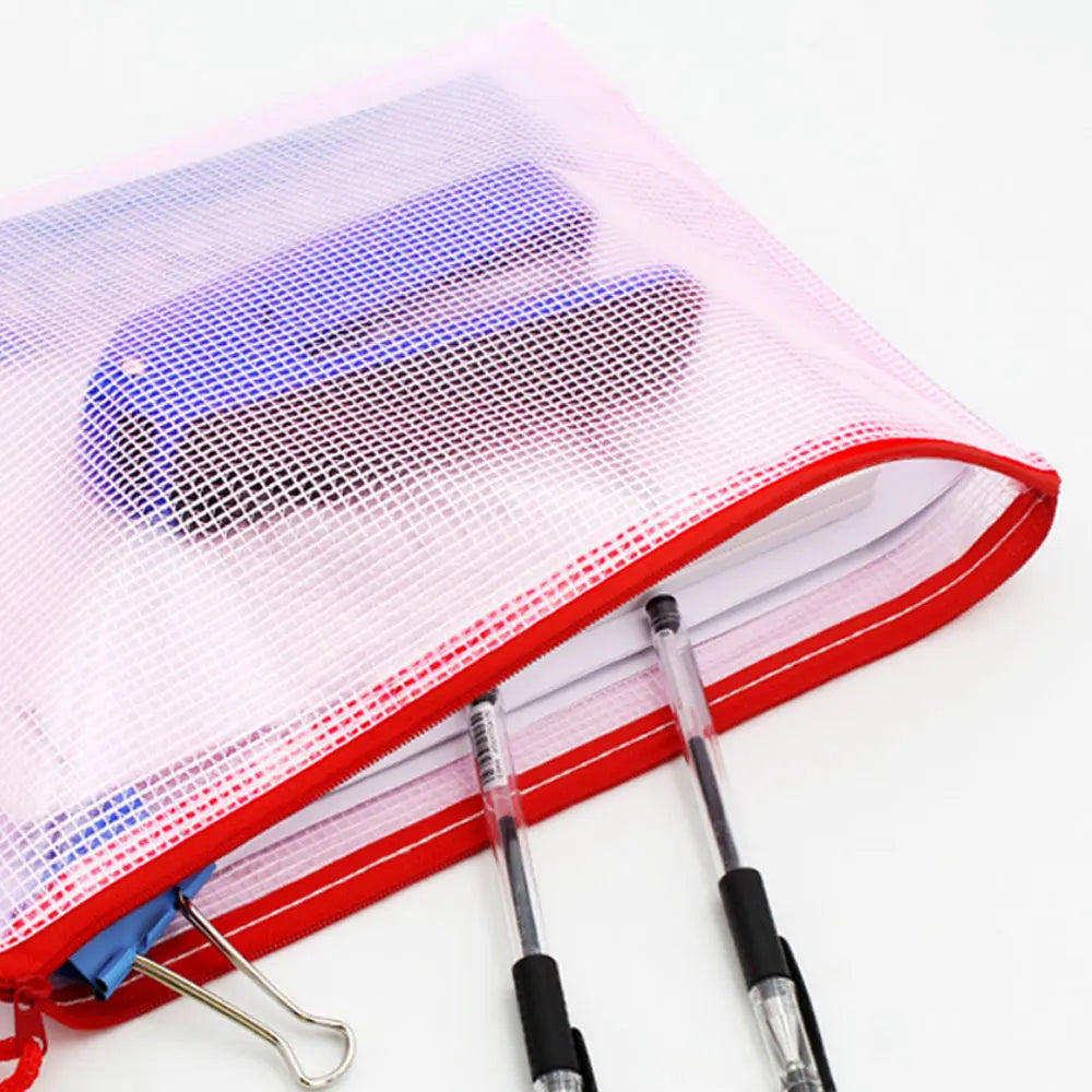 Christmas Stickers A5 Mesh Zipper Bag, Document Storage Bag, Waterproof And Rip-Proof Folder, Student Office Mobile Supplies