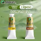 Marie's Chinese Painting Pigment Set,2pcs 32ml/1.13oz Tube,Watercolor Sumi Paint Kit for Drawing,Writing,Ink,Landscape for Adult