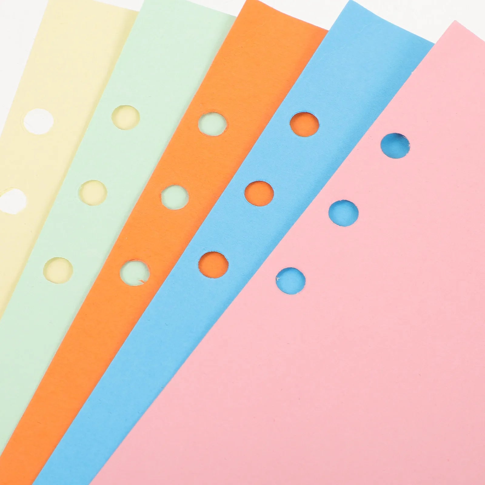 1Set A5 Index Divider Extra Wide Tab Colored Paper Inserts 5 Colors for 6 Ring Binder Planner Organizer Sheets