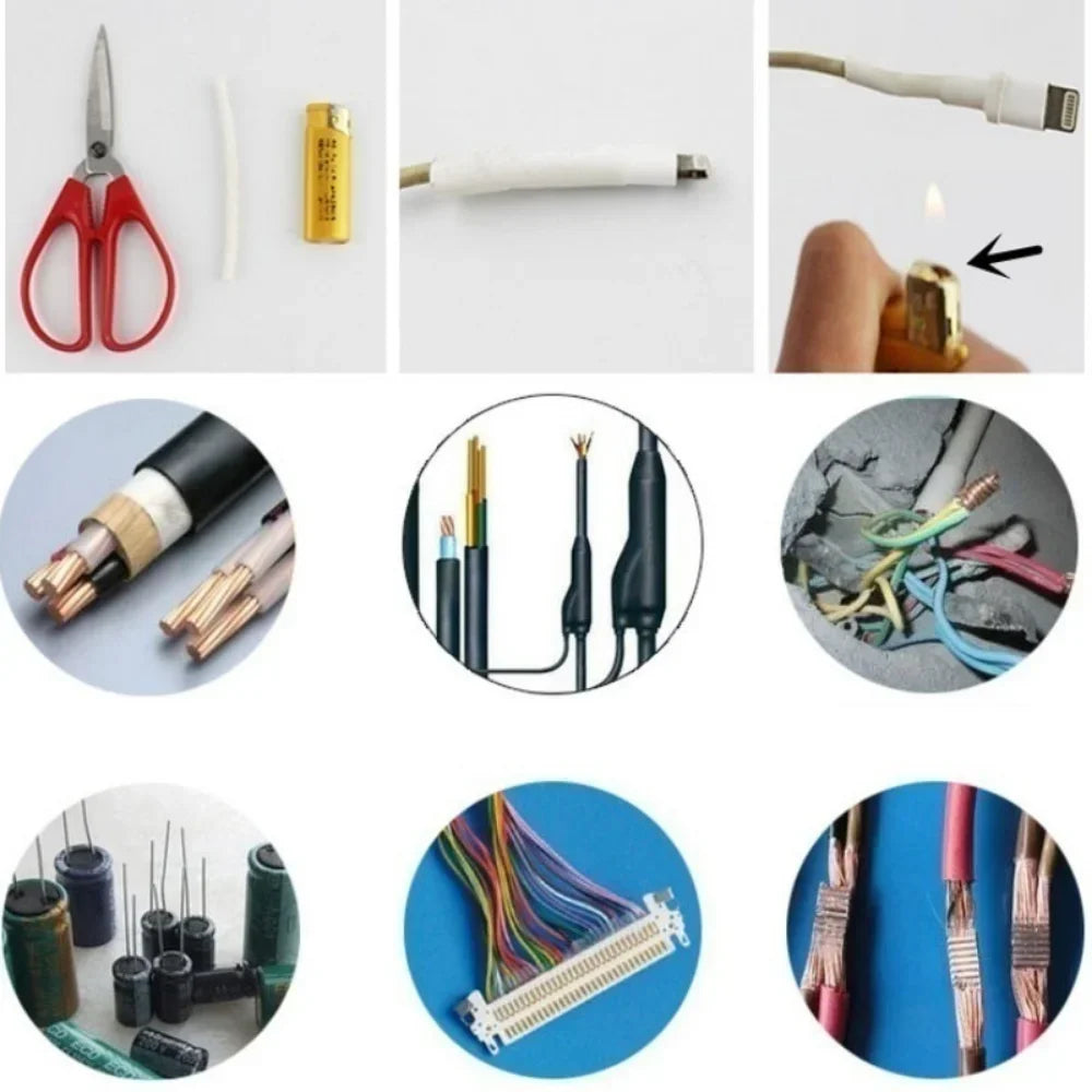 580/328/127PCS Heat Shrink Tubing Wrapping Kit 2:1 Shrinkable Wire Shrinking Wrap Tubing Wire Connect Cover Protection Sleeving
