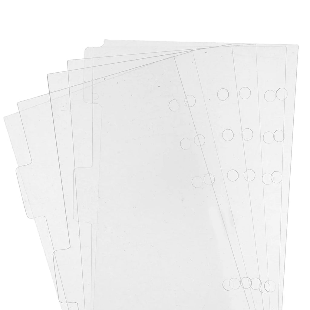 6Pcs Acrylic Index Dividers Clear Transparent Planner Inserts A6 6 Ring Binder Reusable Tabbed Separator Sheets Notebook Journal