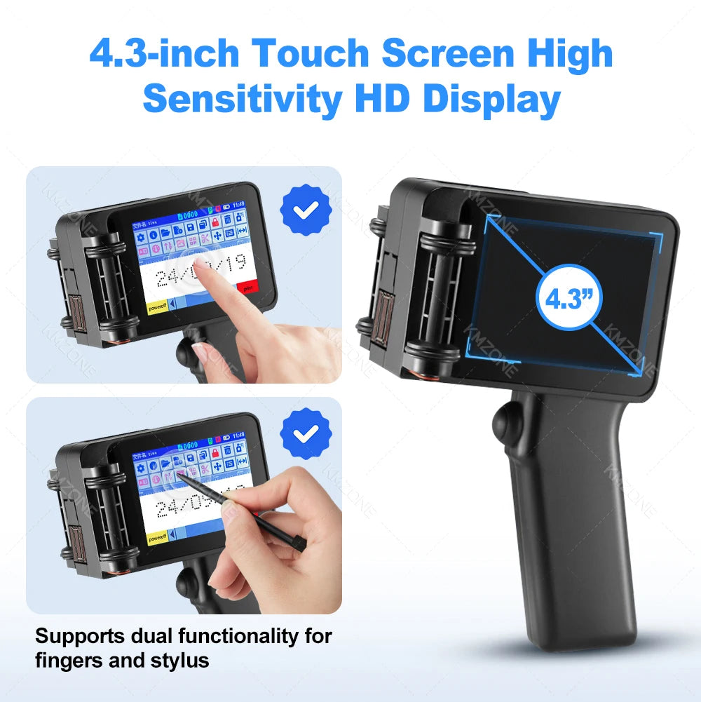 Mini Handheld Inkjet Printer 2-12.7mm for Text QR Barcode Batch Number Logo Date Label Printer with 0/1/2 Ink Cartridges