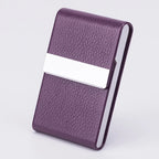 Men Postcard Box Business Multifunction Card Holder Case PU Leather Metal Pocket Holder with Magnetic Shut Cigarette Wallet Case