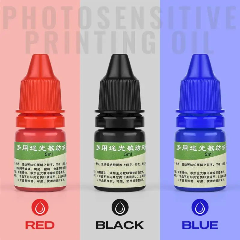 5ml Blue Red Black Ink Textile Clothes Ink Special Ink For Students Kids Name Stamp Printing On Clothing Waterproof Not Fade