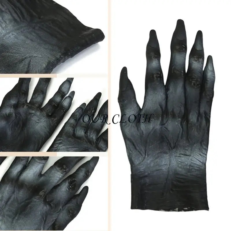 Horrific Demons Gloves Latex Werewolfs Gloves Zombied Hand Gloves Halloween Cosplay Costume Accessory for Women Men Y1AC
